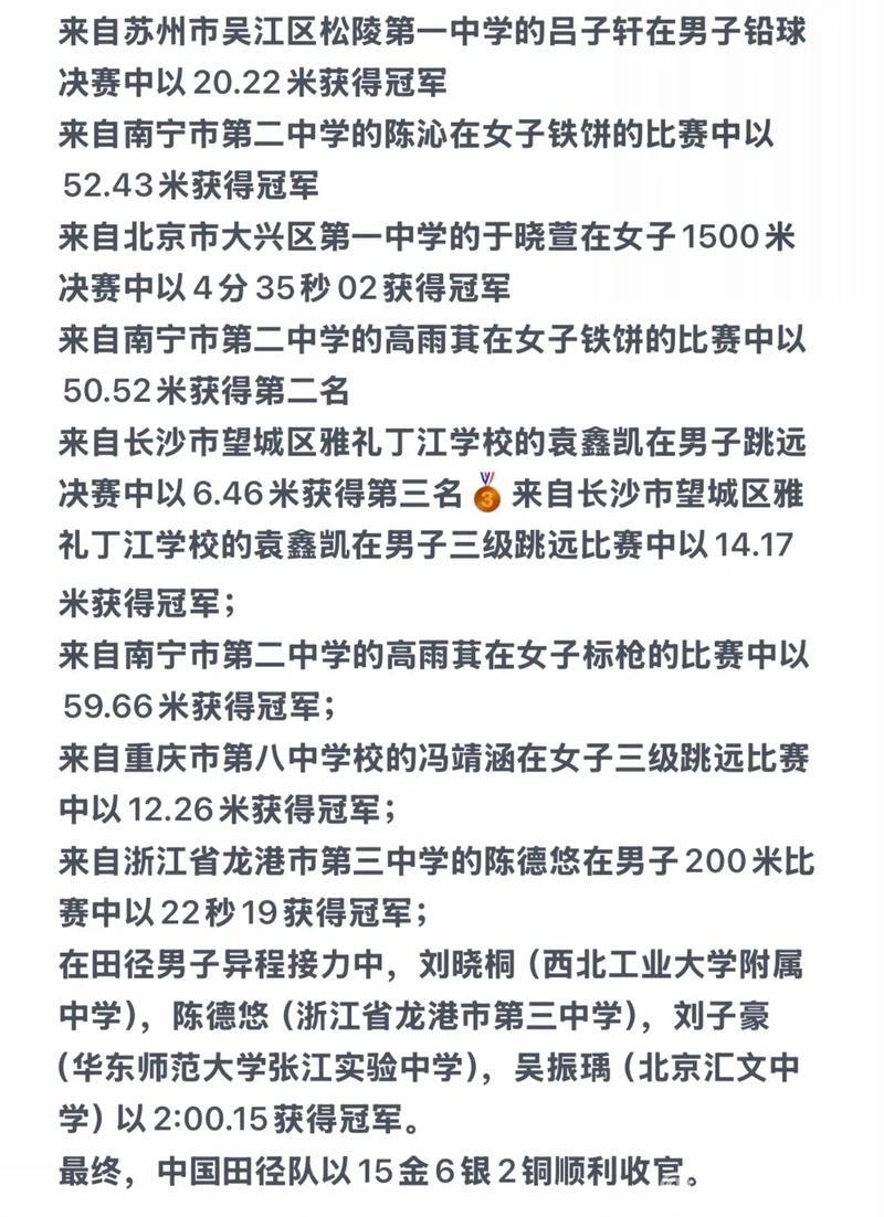 中国体育代表团组建备战2025年U15世界中学生夏季运动会 中国体育代表团组建备战2025年U15世界中学生夏季运动会